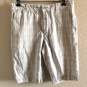 Perry Ellis White Plaid Shorts s 30